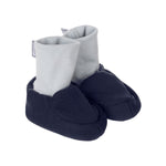 Blue Lined Merino Wool Baby Booties