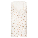 Bow Baby Sleeping Bag and Blanket – Beige / White, 0–6 Months