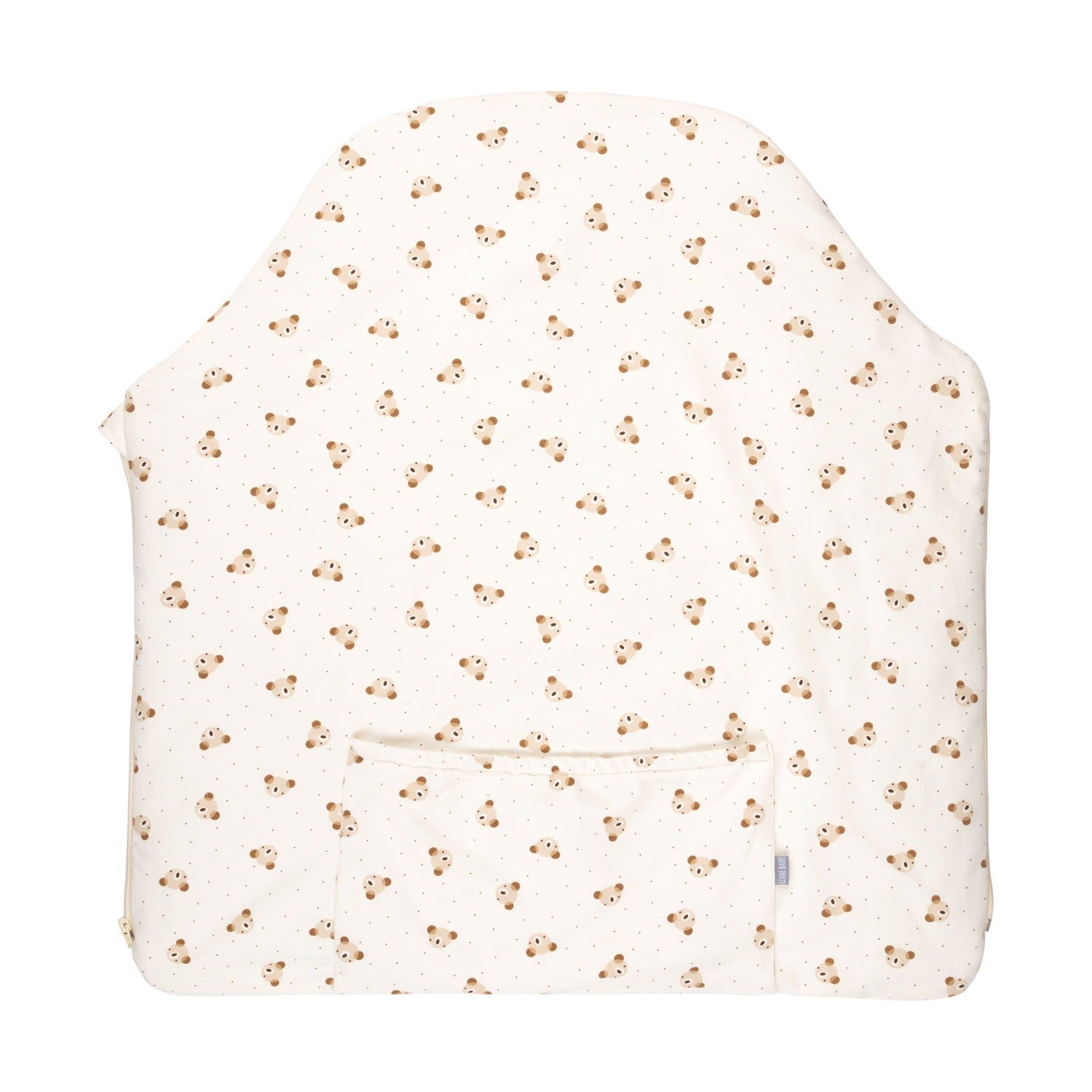 Bow Baby Sleeping Bag and Blanket – Beige / White, 0–6 Months