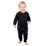 Children’s Merino Wool Top and Trousers Set – Black