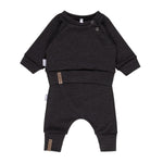 Children’s Merino Wool Top and Trousers Set – Dark Grey