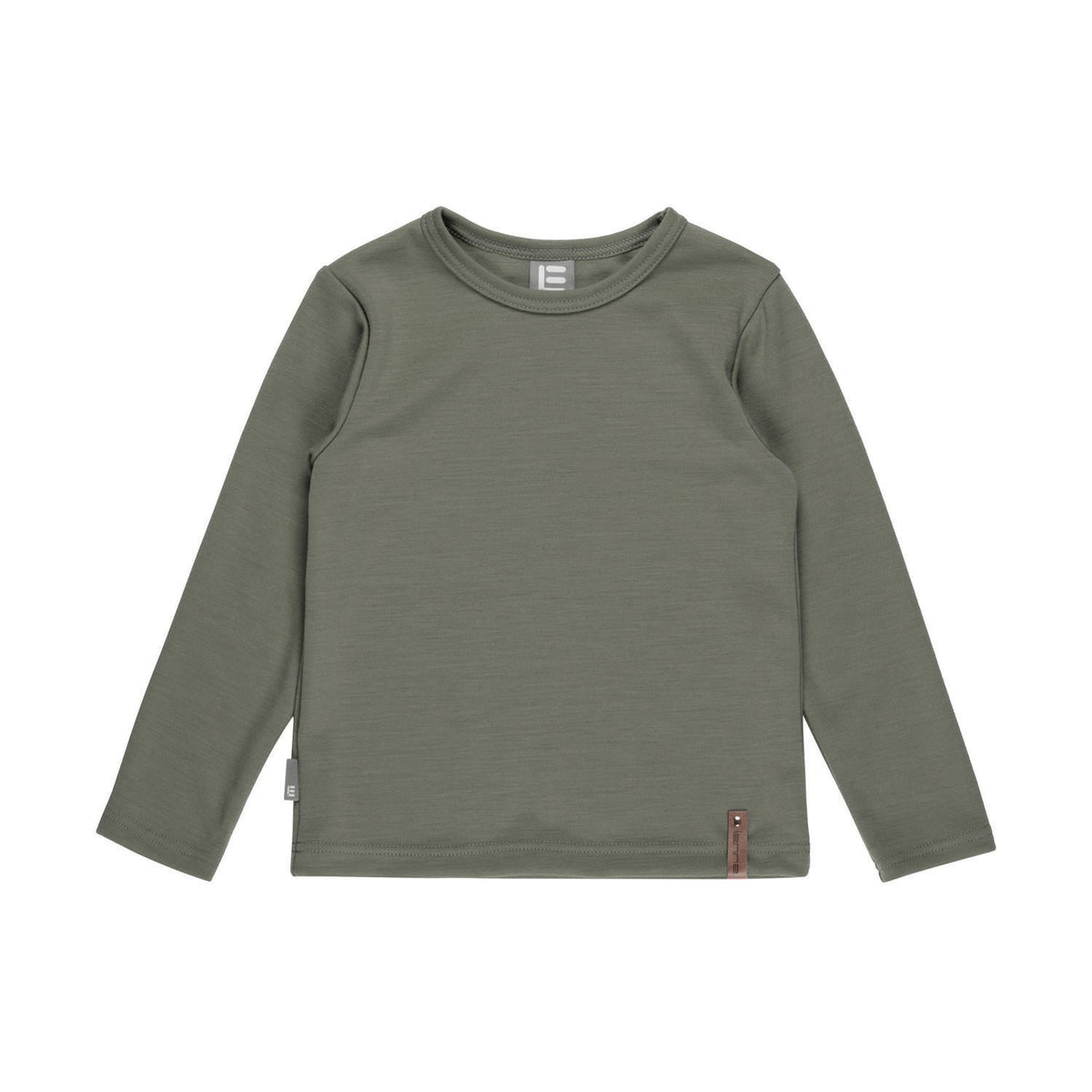 Children’s Merino Wool Top – Khaki / Green
