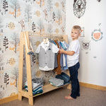 Montessori Kleiderständer für Kinder – Offene Holz-Garderobe aus Birkensperrholz – Produktbild 2