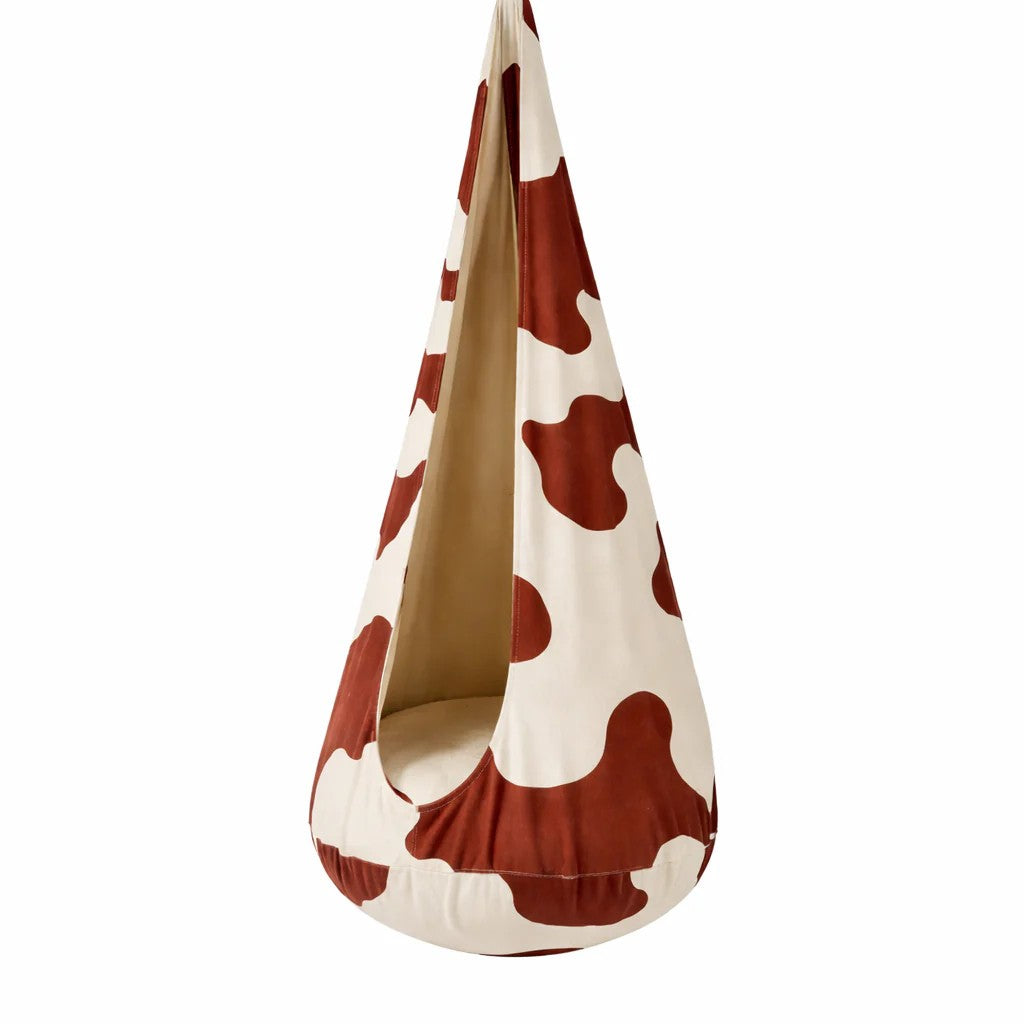 Bees&Blooms Cocoon Swing Kuhmuster – Kinder-Hängesessel aus Cord bis 80 kg – Produktbild 1