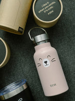 Thermo-Trinkflasche Katze 350 ml – auslaufsichere Edelstahlflasche BPA-frei – Produktbild 1