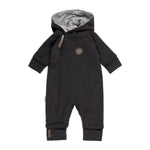 Cotton-Lined Merino Wool Baby Overall – Dark Grey