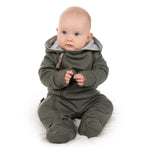 Cotton-Lined Merino Wool Baby Overall – Khaki