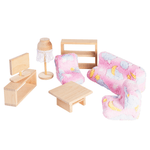 Puppenhaus-Möbel Wohnzimmer – Natur – Produktbild 1