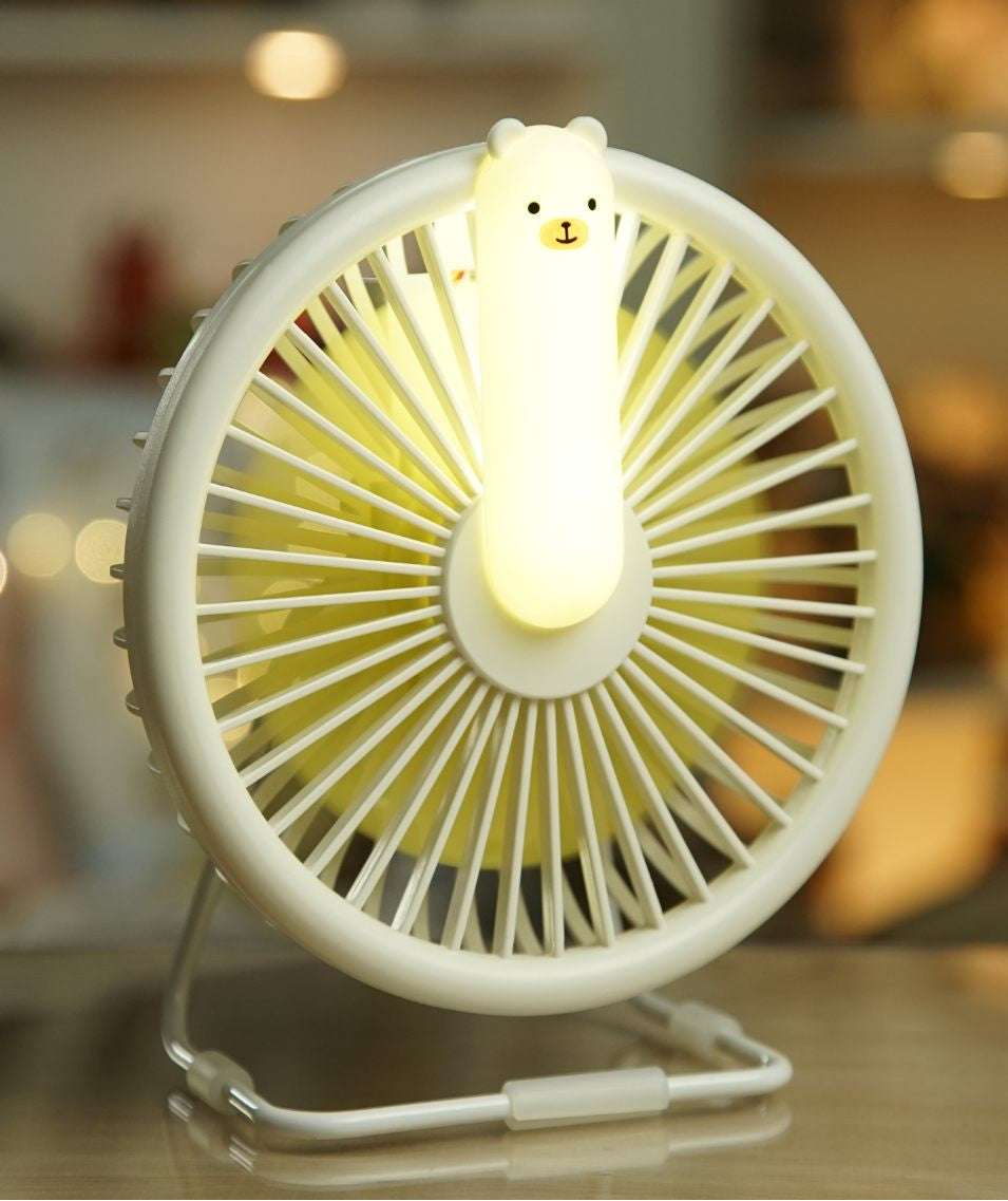 Kinderlampe Kleiner Bär mit Ventilator – Weiß – Produktbild 1