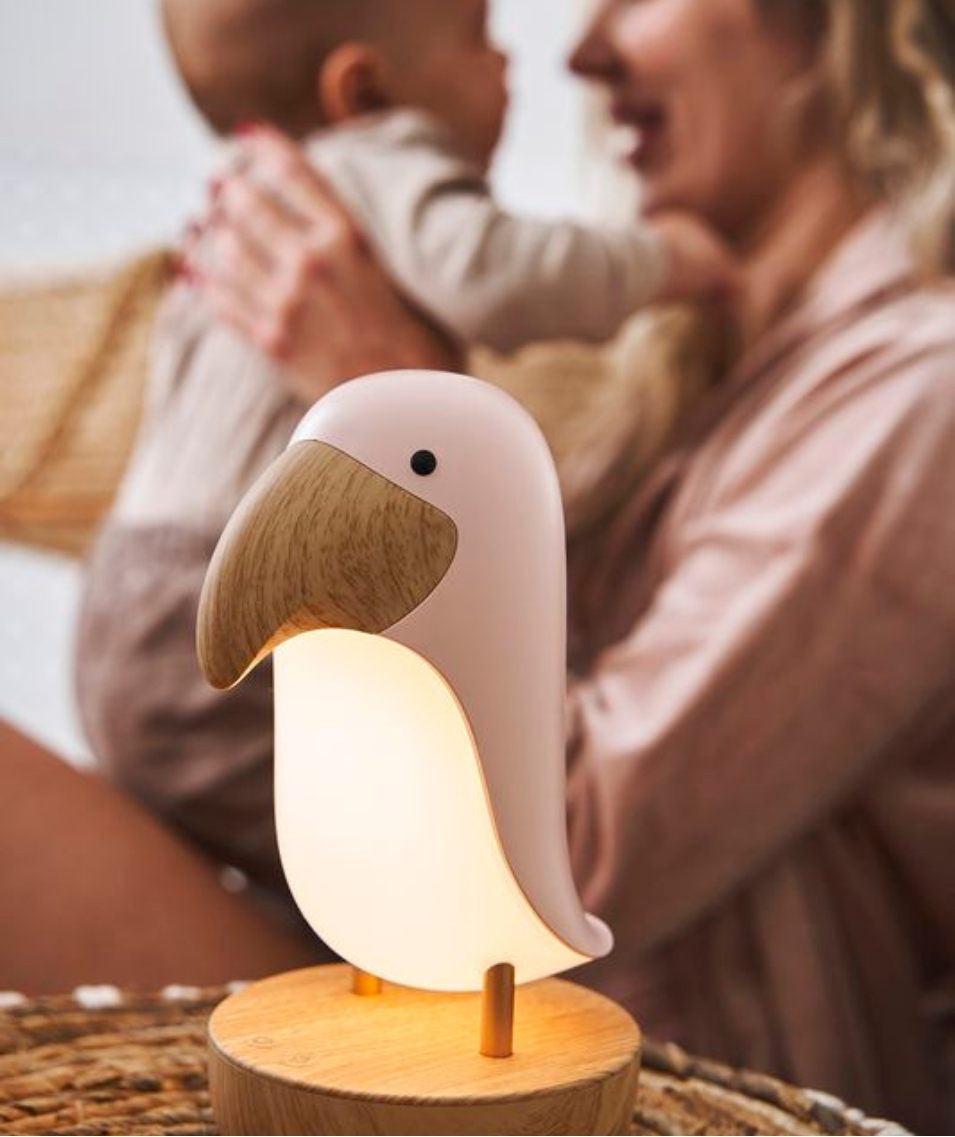 Kinderlampe mit Lautsprecher – rosa Vogel – Produktbild 2