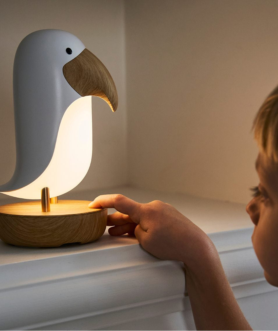 Nachtlicht Weißer Vogel mit Bluetooth-Lautsprecher – LED-Kinderlampe mit Musik – Produktbild 2