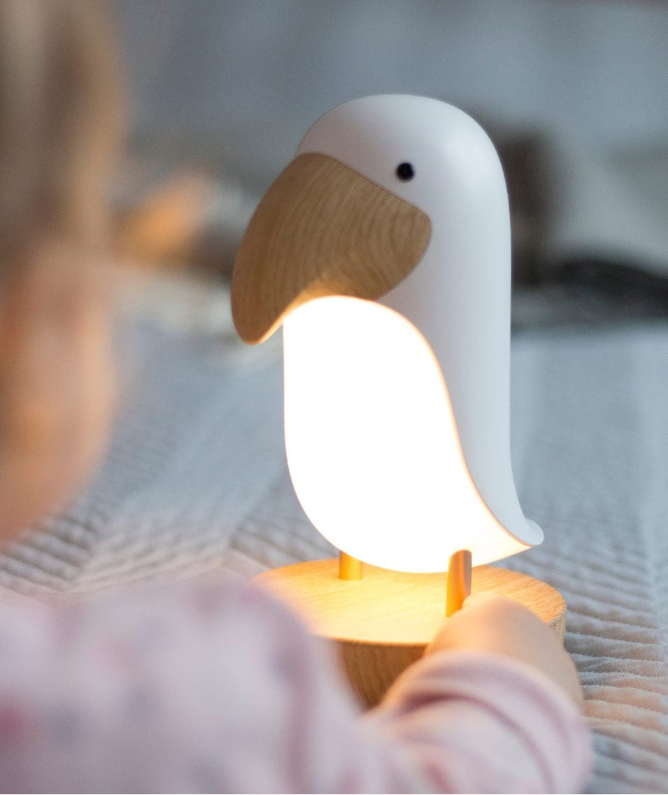 Nachtlicht Weißer Vogel mit Bluetooth-Lautsprecher – LED-Kinderlampe mit Musik – Produktbild 3