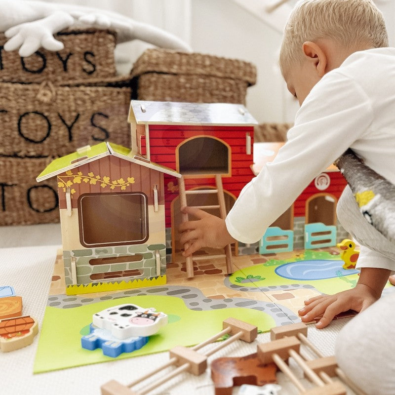 Montessori Bauernhof Spielzeug aus Holz – 18-teiliges Holzbauernhof Set FSC – Produktbild 4