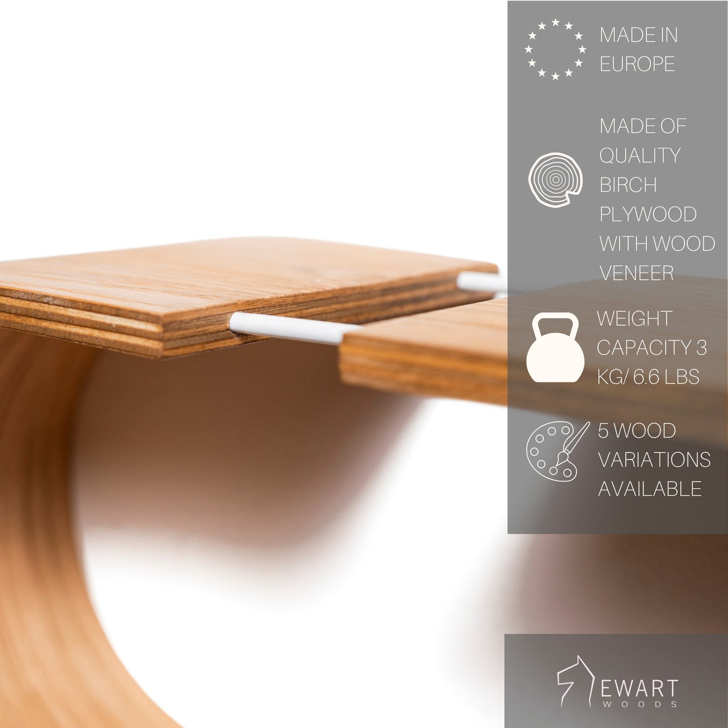 Floating Wooden Wall Shelf - Snake