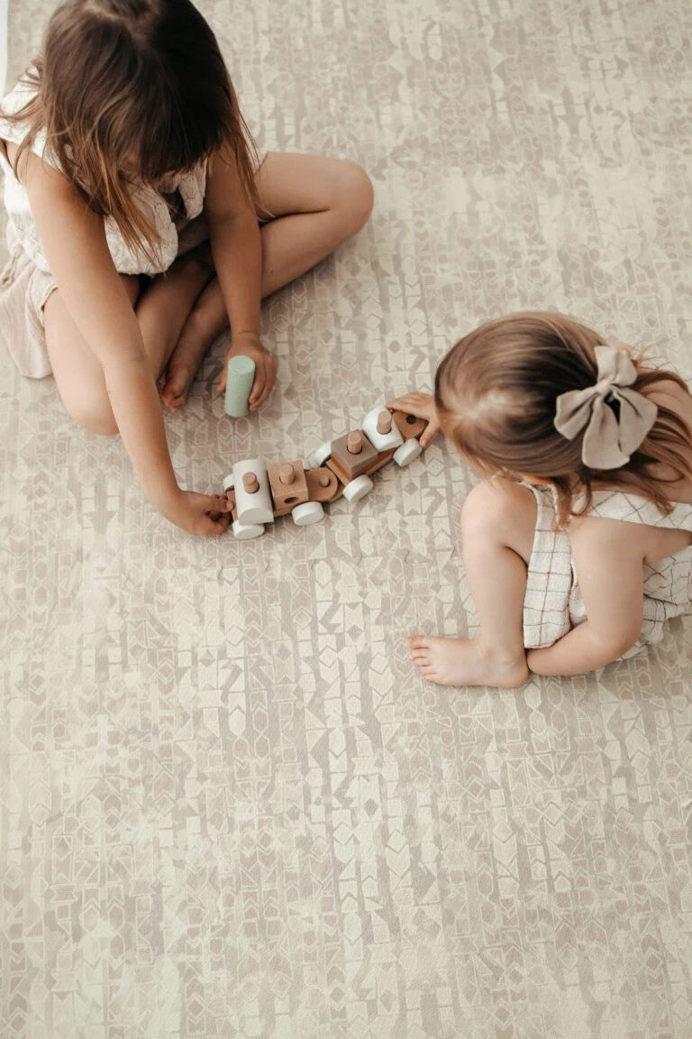 Schaumstoff-Puzzlematte Anya Linen – Baby-Spielmatte aus EVA 120 x 180 cm