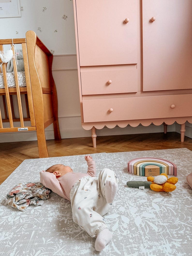 Schaumstoff-Puzzlematte Vintage Beige – Baby-Spielmatte aus EVA 120 x 180 cm