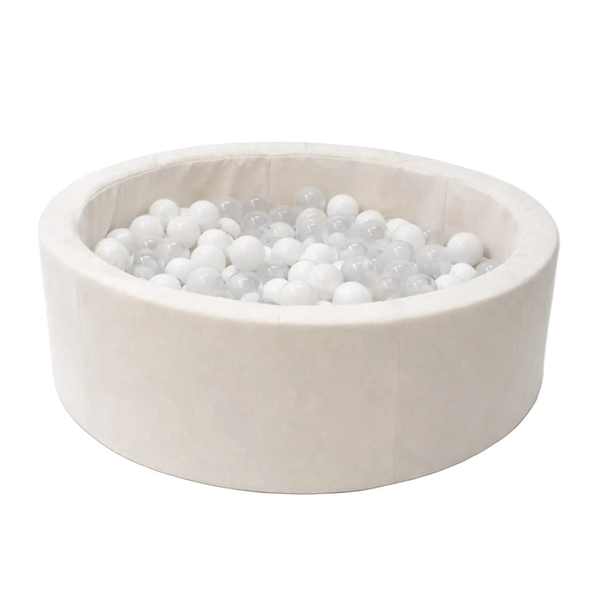 Rundes Schaumstoff-Bällebad 90x30 cm Kuhmuster Beige – Bällepool inkl. 200 Bällen