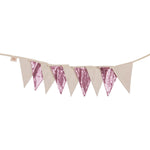 Pailletten-Girlande Rosa und Beige – Dekogirlande aus OEKO-TEX Baumwolle fürs Kinderzimmer