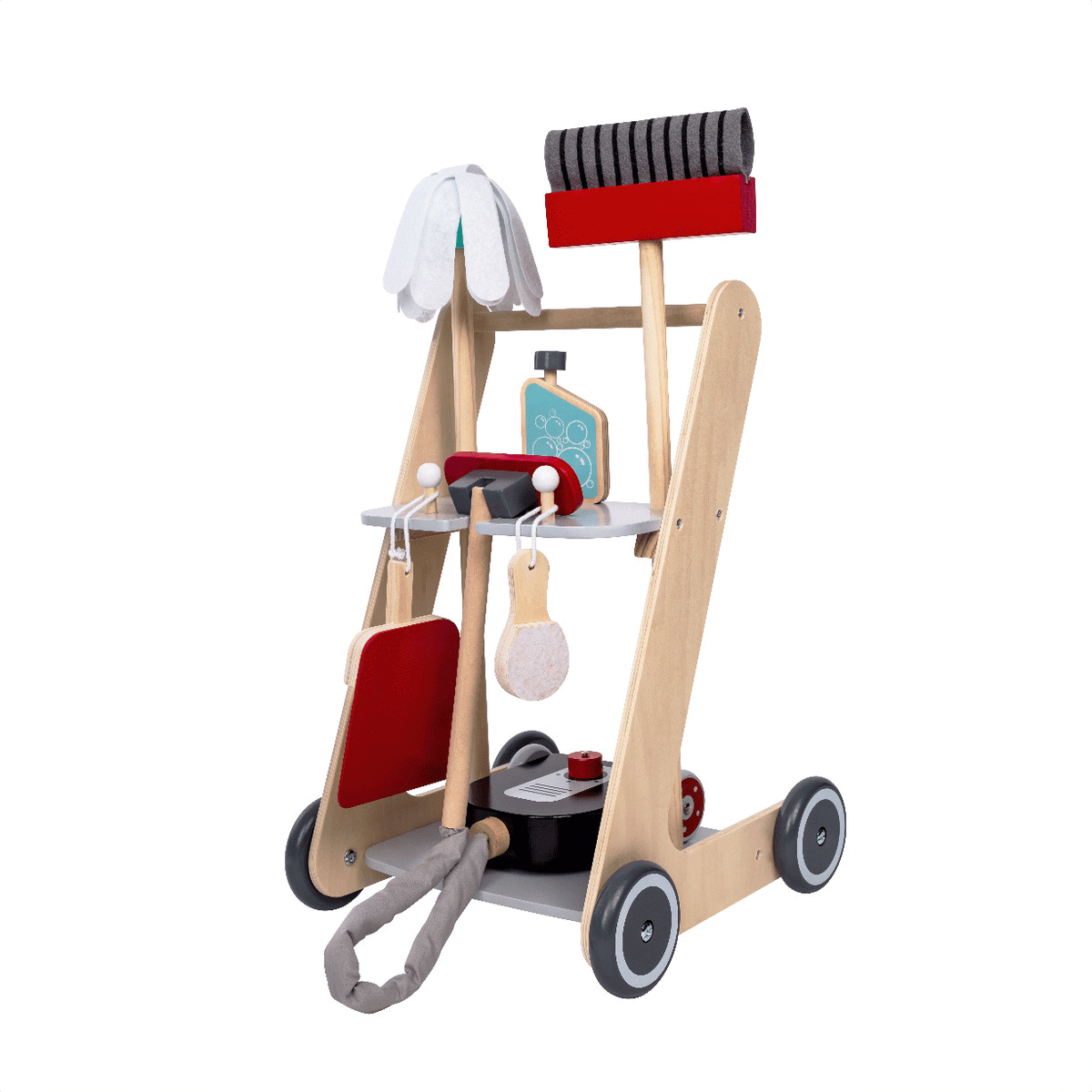 Putzwagen-Spielset aus Holz – Produktbild 1