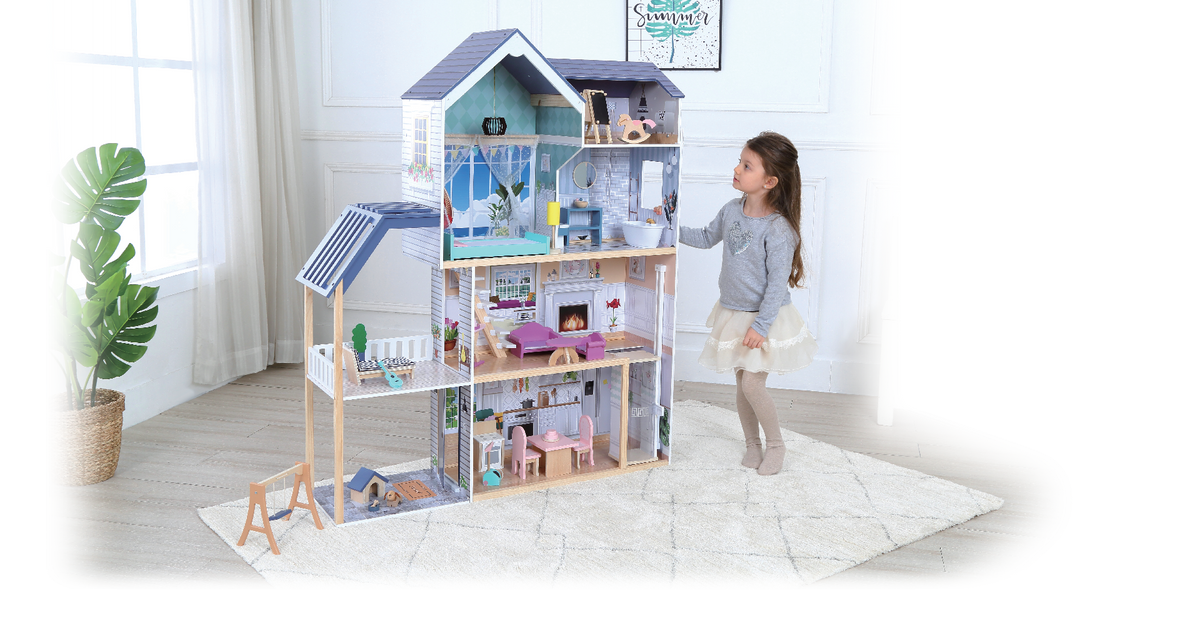 Puppenhaus Crystal aus Holz mit LED-Beleuchtung – Produktbild 3