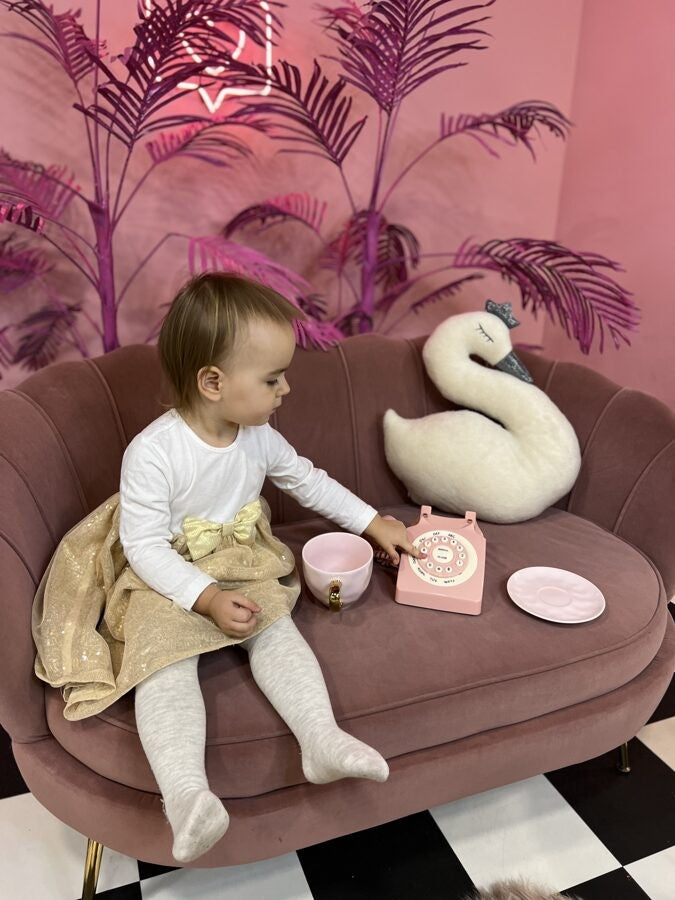 Handgemachtes Schwan Kuscheltier – Weiches Stofftier mit Krone ab 6 Monaten – Produktbild 2