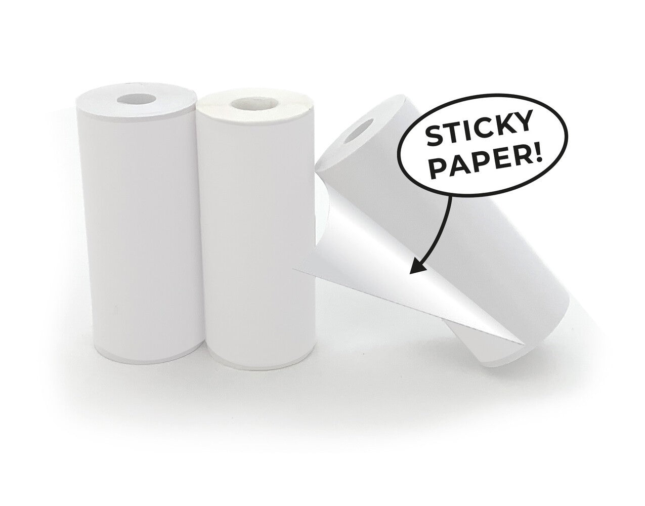 Hoppstar Nachfüllpapier selbstklebend Weiß – 3 Thermopapier Rollen für Artist Kamera – Produktbild 1