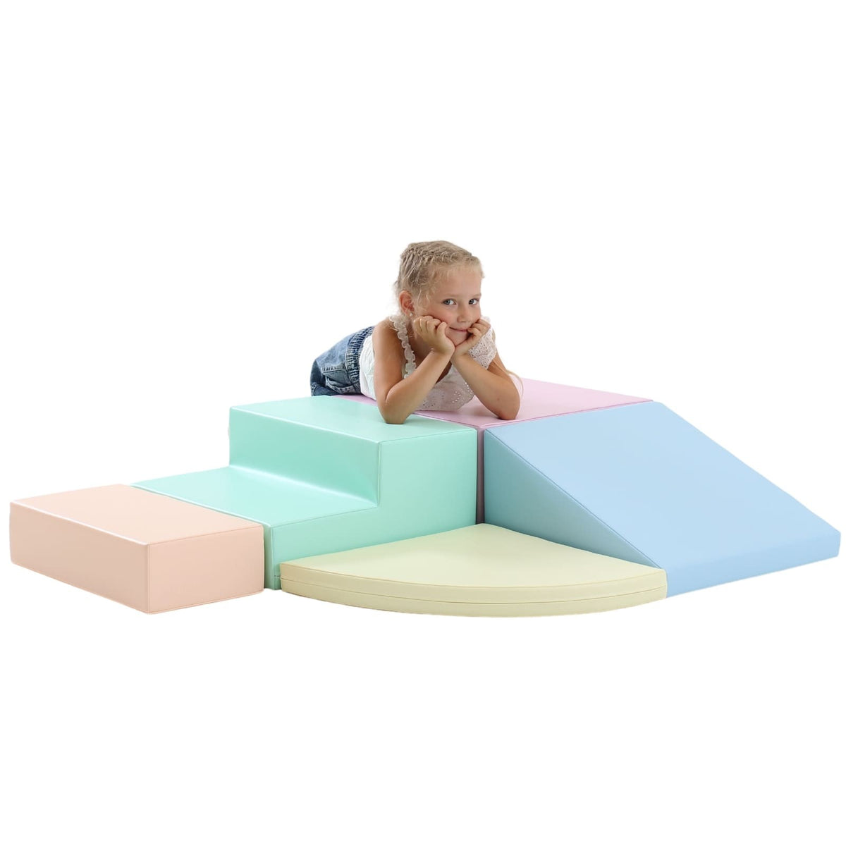 Softplay Kletterset helle Pastellfarben – 5-teiliges Corner Climber Schaumstoff-Set
