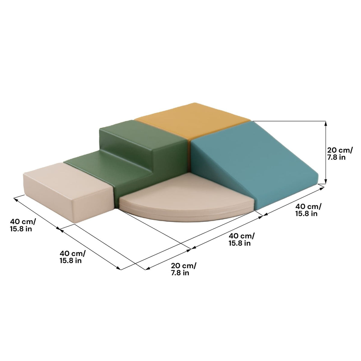 IGLU Soft Play 5 Foam Block Set - Pastel Turquoise Corner Climber, photo 5
