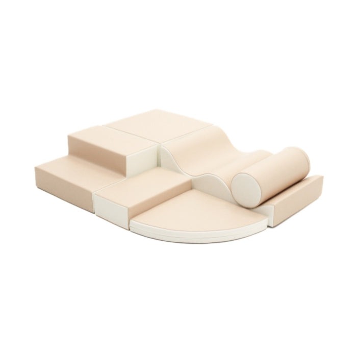 Softplay-Schaumstoffbausteine, 6-teilig – Explorer in Beige – Produktbild 1