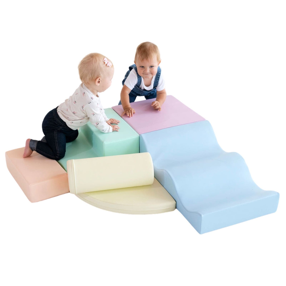Softplay-Schaumstoffbausteine, 6-teilig – Explorer in hellen Pastellfarben – Produktbild 2