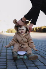 Jumpsuit mit Ohren für Babys und Kinder – Kakao – Produktbild 2