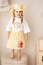 Kinderhut mit Ohren Pierrot – Baumwoll-Sonnenhut mit Bindebändern – Produktbild 3