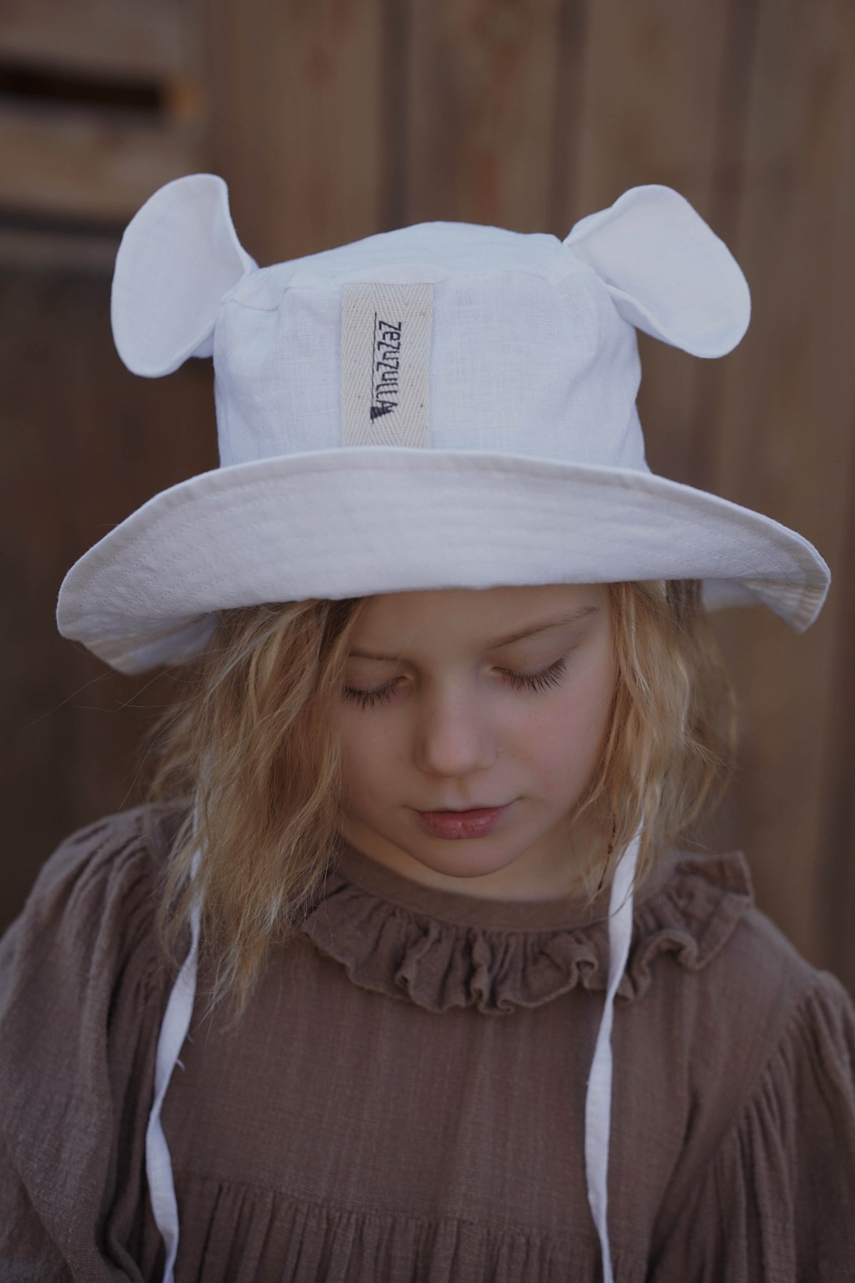 Kinder-Mütze mit Ohren – Weiß – Produktbild 1