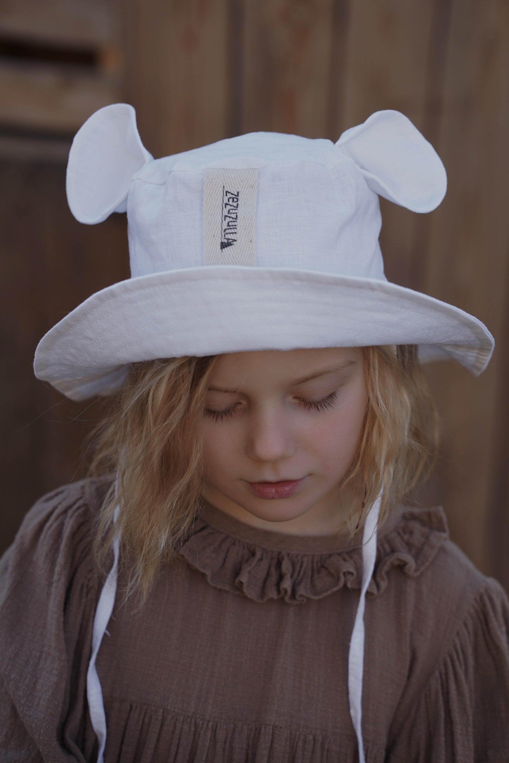 Kinder-Mütze mit Ohren – Weiß – Produktbild 1