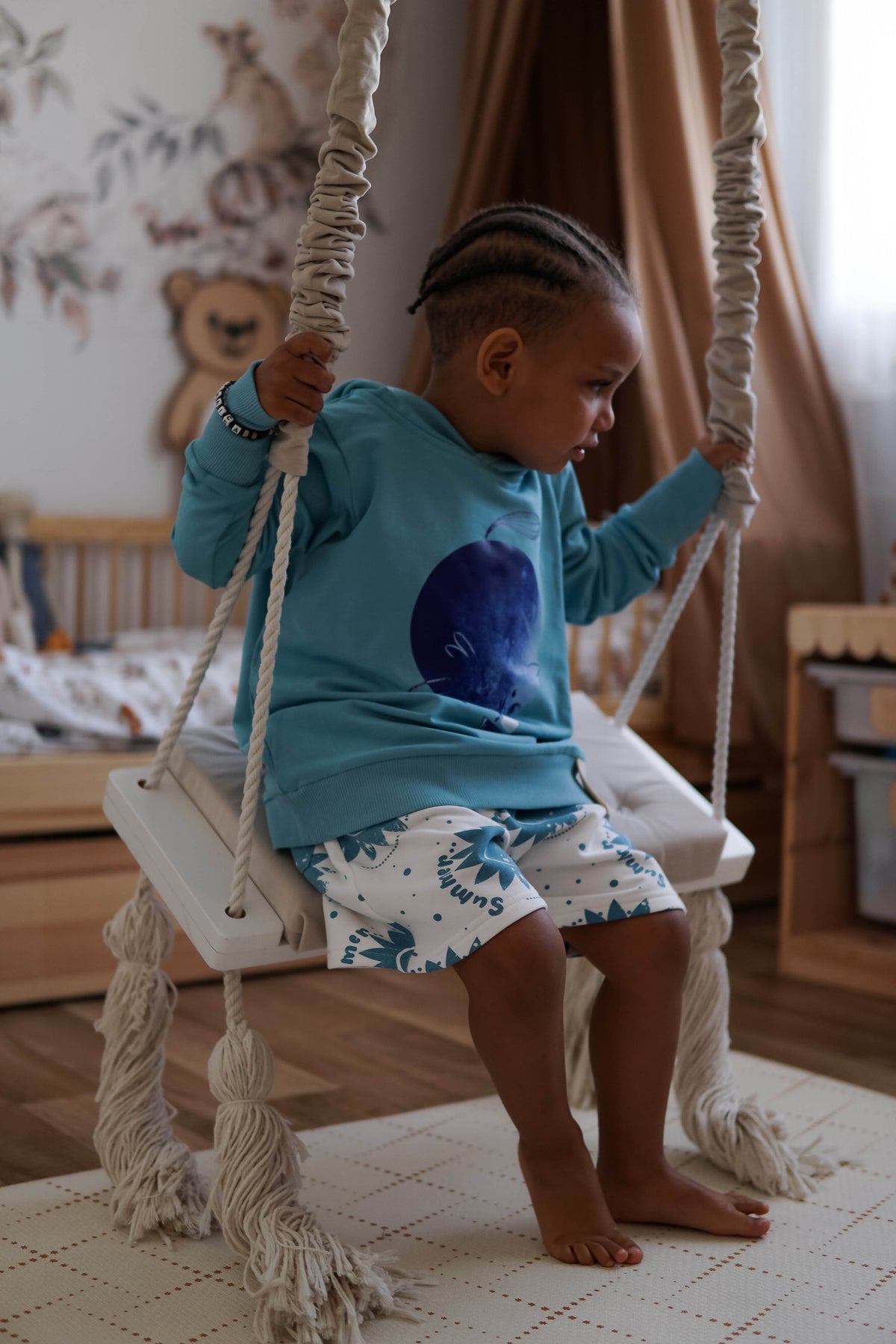 Kinder-Hoodie Moon mit Ohren – Baumwoll-Hoodie mit Kapuze für Kinder – Produktbild 3