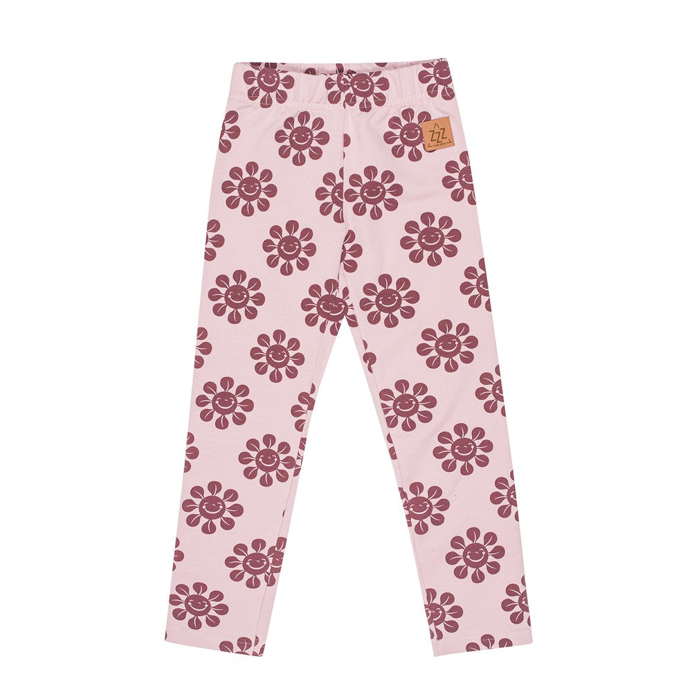 Baumwoll-Kinder-Leggings Flowers – Bequeme Stretch-Leggings mit Blumenmuster – Produktbild 1