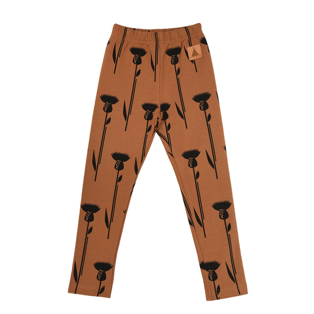 Baumwoll-Kinder-Leggings Thistles – Elastische Stretch-Leggings mit Muster – Produktbild 1