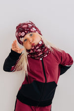 Kids Merino Neck Tube MOKKA - Winter Flowers