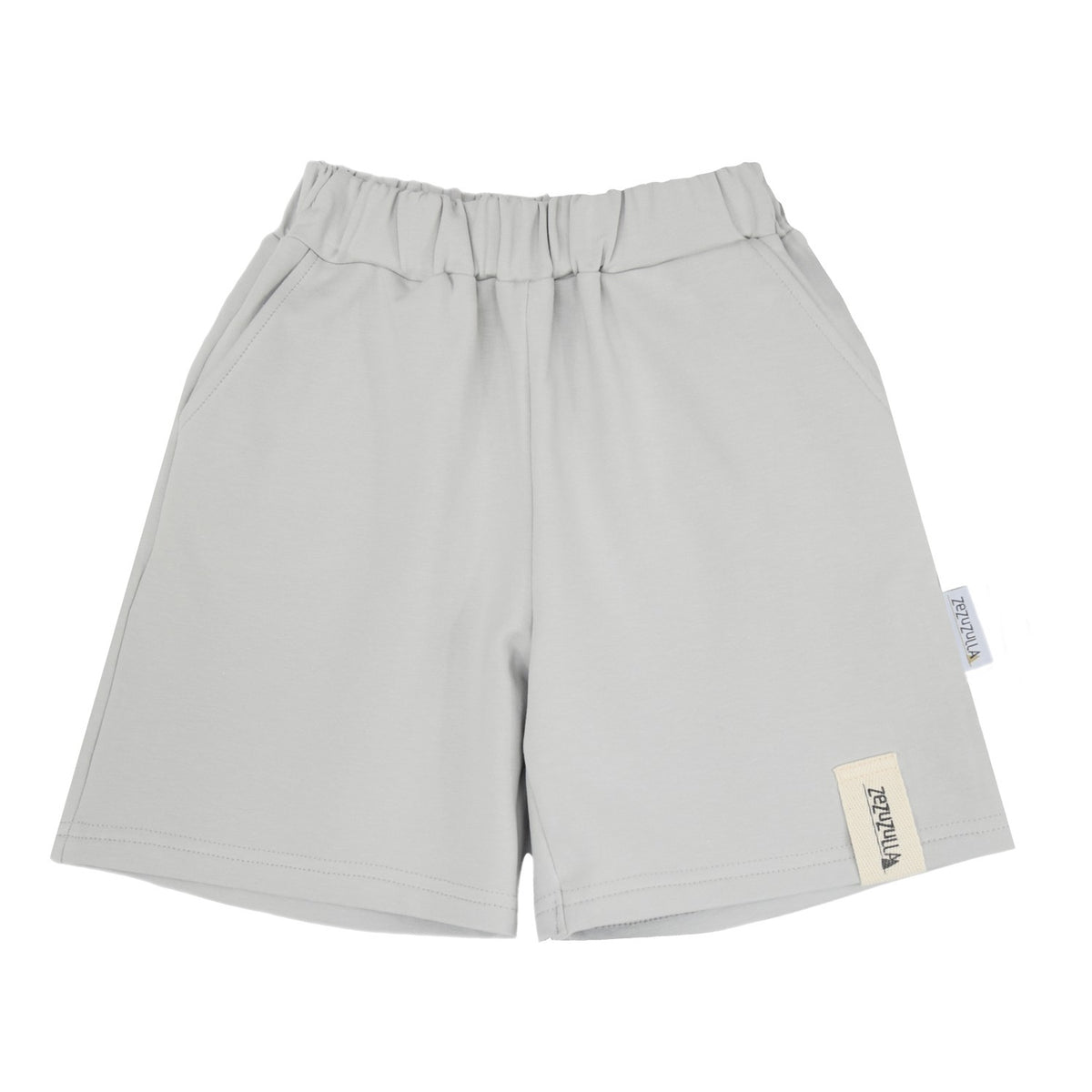 Baumwoll-Kinder-Shorts Grau – Bequeme Sommerhose mit Taschen aus OEKO-TEX Baumwolle