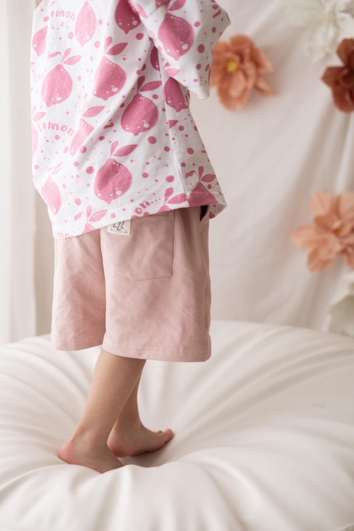 Baumwoll-Kinder-Shorts Rosa – Bequeme Sommerhose in Pastellrosa aus OEKO-TEX Baumwolle