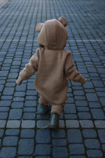 Jumpsuit mit Ohren für Babys und Kinder – Kakao – Produktbild 3