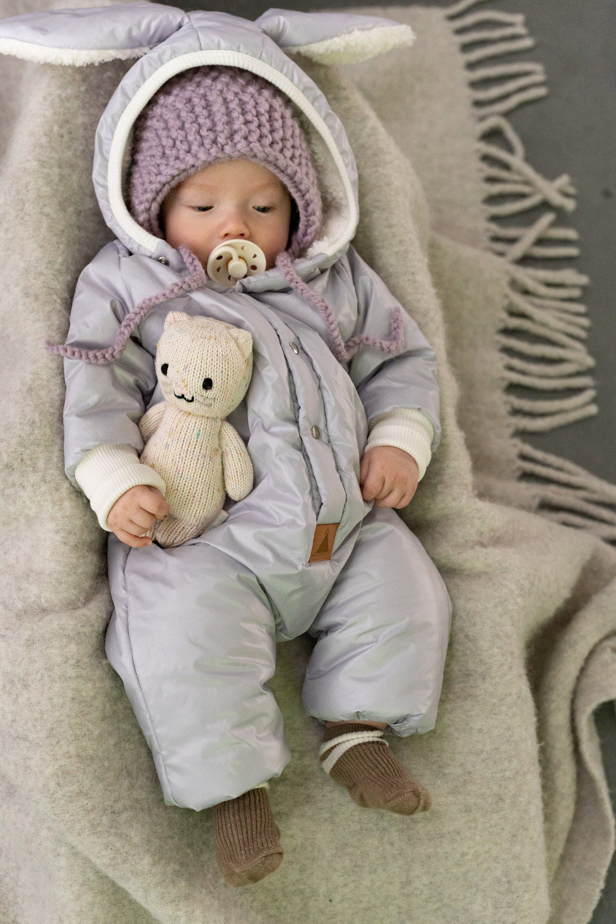 Winter-Jumpsuit mit Teddyfutter für Babys & Kinder – wasserdichter Overall Rabbit