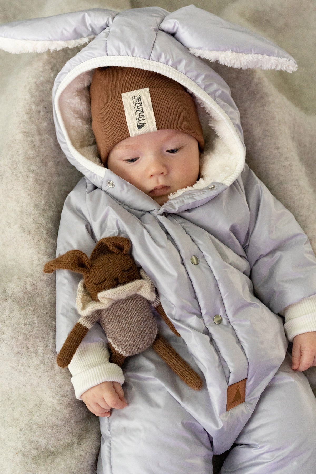 Winter-Jumpsuit mit Teddyfutter für Babys & Kinder – wasserdichter Overall Rabbit