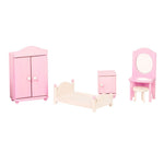 Puppenhaus-Möbel Schlafzimmer – Rosa-Weiß – Produktbild 1