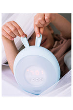 Kinderlampe Hase mit Wecker – Blau – Produktbild 1