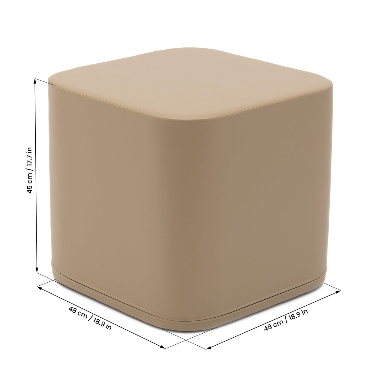 Large Play Pouf Cube - Beige