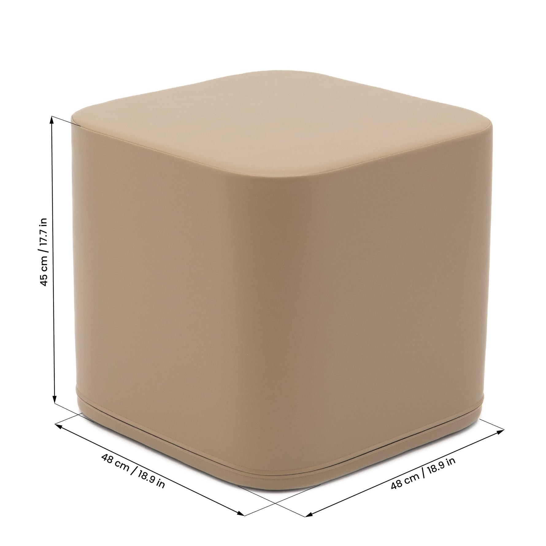 Large Play Pouf Cube - Beige