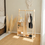 Montessori Wardrobe with Storage – Natural