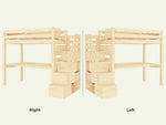 MAKALU Wooden Loft Bed with Storage Stairs and Desk – 90 × 200 cm