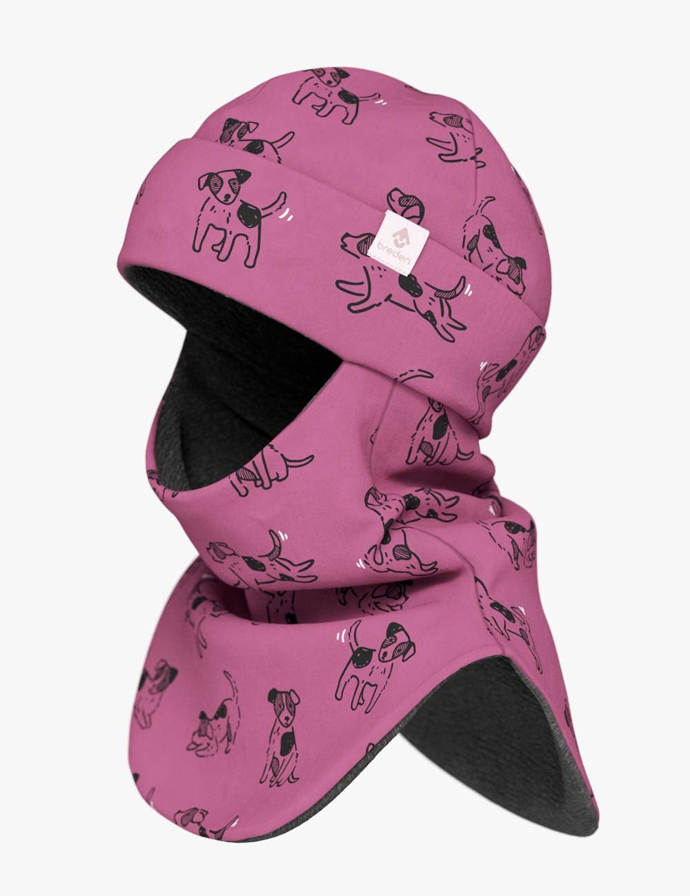 Merino Balaclava For Kids BREM - Pink Dogs